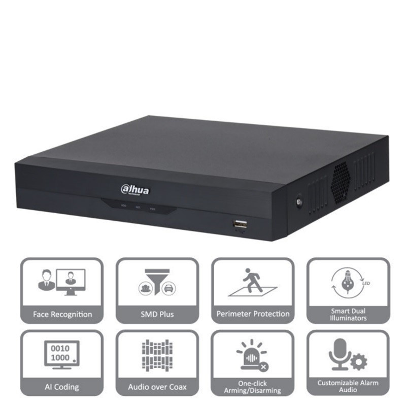 XVR DAHUA 8CH 5MPX 4P 1SATA 64MBPS HDMI FHD