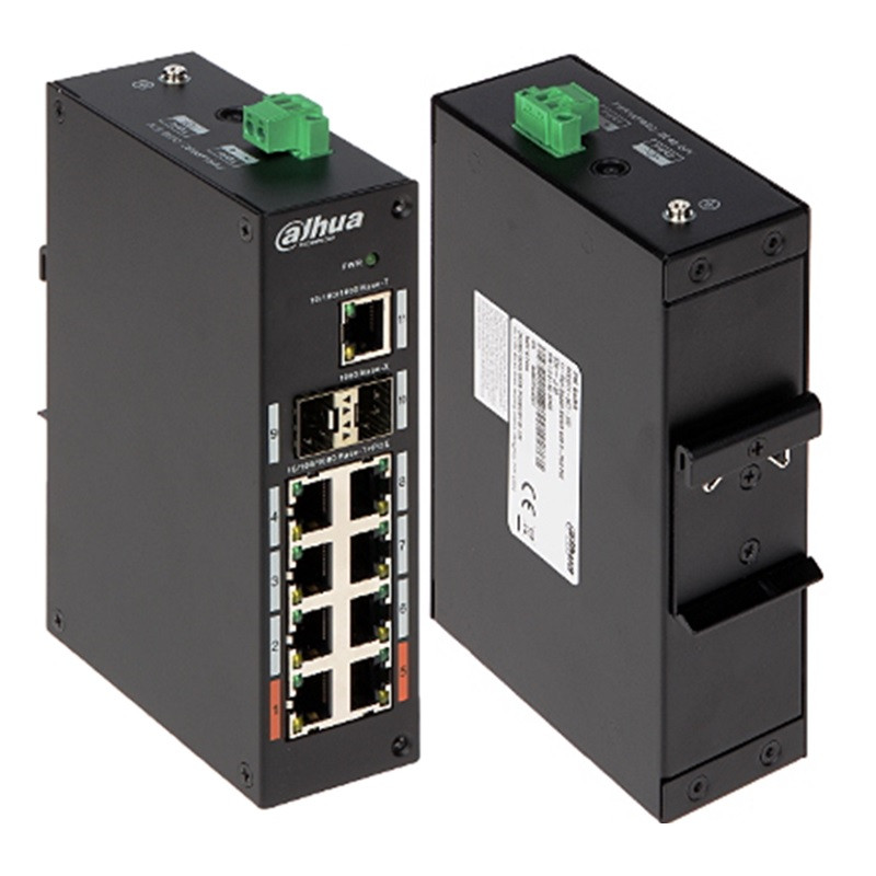 SWITCH 8 POE   1 GIGA   2 SFP 120W RIEL DIN DISTANCIA E