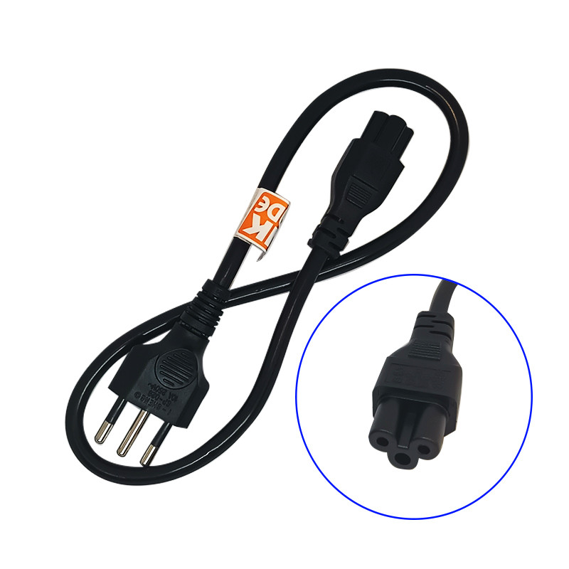 CABLE PODER TREBOL 0.6MT CONECTOR L - C13 NEGRO