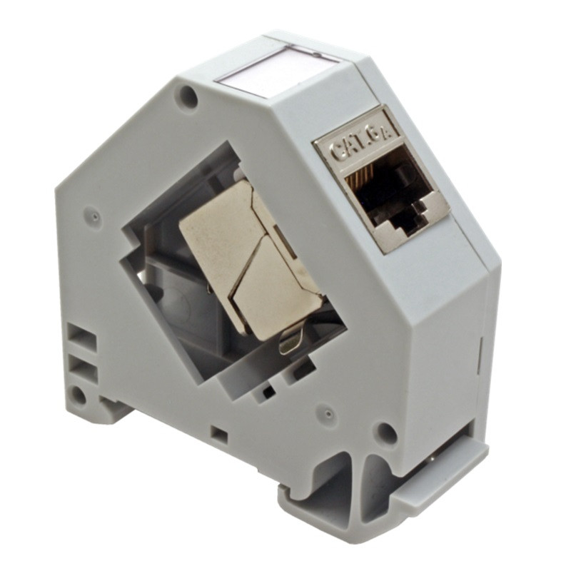 ADAPTADOR KEYSTONE PARA RIEL DIN 1P GRIS CON TAPA