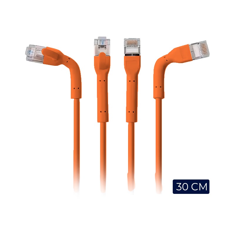 PATCH CORD DELGADO SLIM F-FTP CAT6A BDN 30CM NARANJO