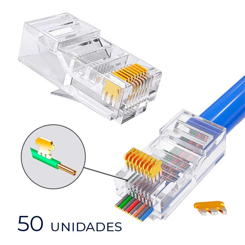 BDN CONECTOR MACHO RJ45 CAT6 MULTIFILAR 50UN