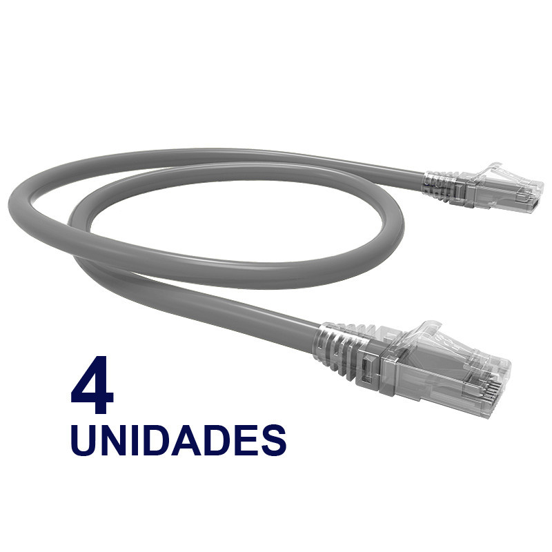 PATCH CORD U-UTP CAT6 BDN 30CM GRIS COBRE LSZH 4U 