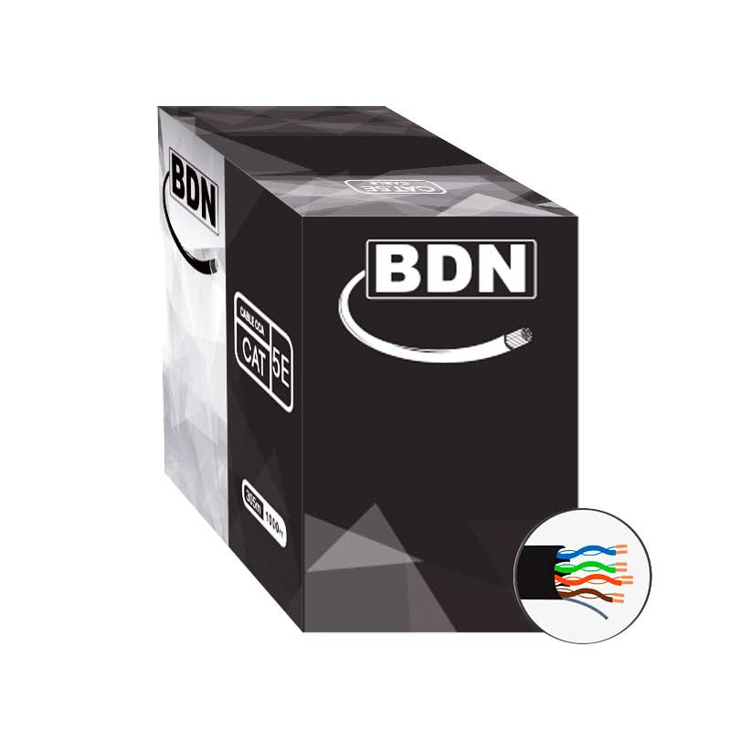BDN CABLE U-UTP CAT5E EXTERIOR CCA NEGRO 305M