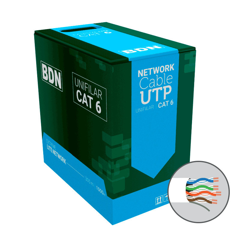 CABLE U-UTP CAT6 BDN 24AWG BLANCO 305M COBRE  