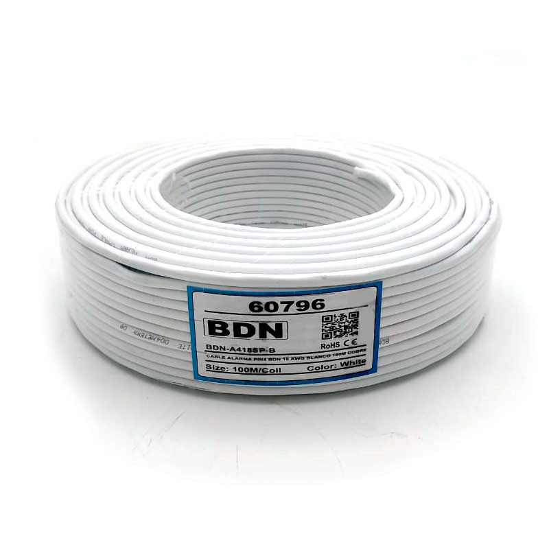 CABLE ALARMA PIN4 BDN 18 AWG BLANCO 100M COBRE