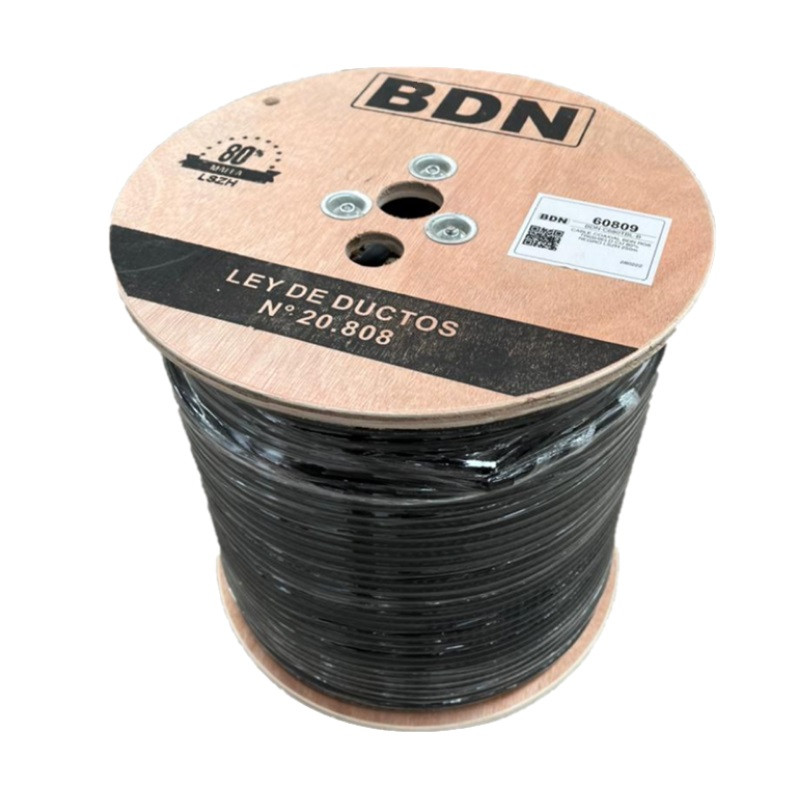 CABLE COAXIAL BDN RG6 TRISHIELD CU 80% NEGRO LSZH 250M