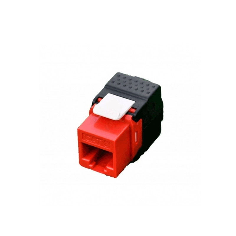 CONECTOR HEMBRA RJ45 CAT6 GIGALAN 90-180 ROJO