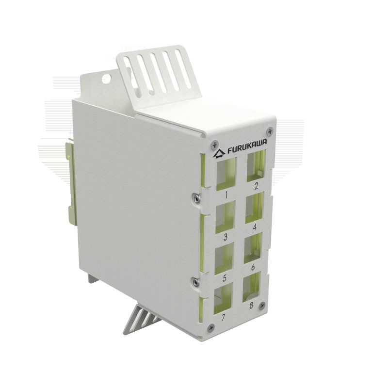 PATCH PANEL PARA RIEL DIN DESCARGADO INDUSTRIAL 8P GRIS