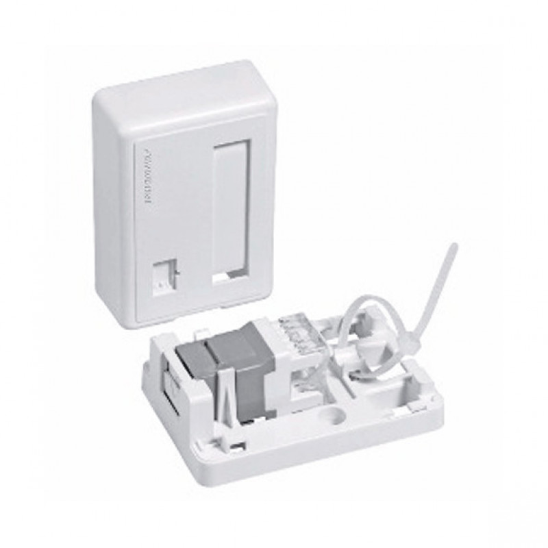 TOMA APARENTE 1P ROSETA RJ45 COLOR BLANCO