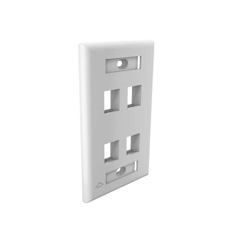 FACEPLATE PLANO 4P GLOSSY BLANCO 4X2