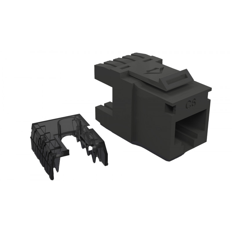 CONECTOR HEMBRA RJ45 CAT6 MULTILAN 90-180 NEGRO