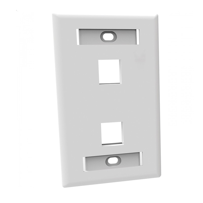 FACEPLATE PLANO 2P GLOSSY BLANCO 4X2