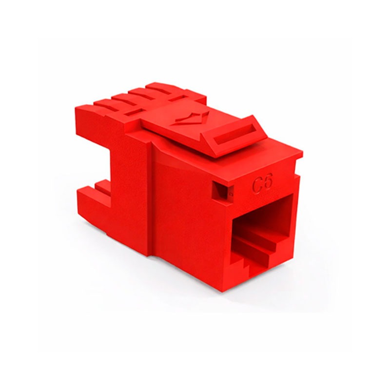 CONECTOR HEMBRA RJ45 CAT6 MULTILAN 90-180 ROJO