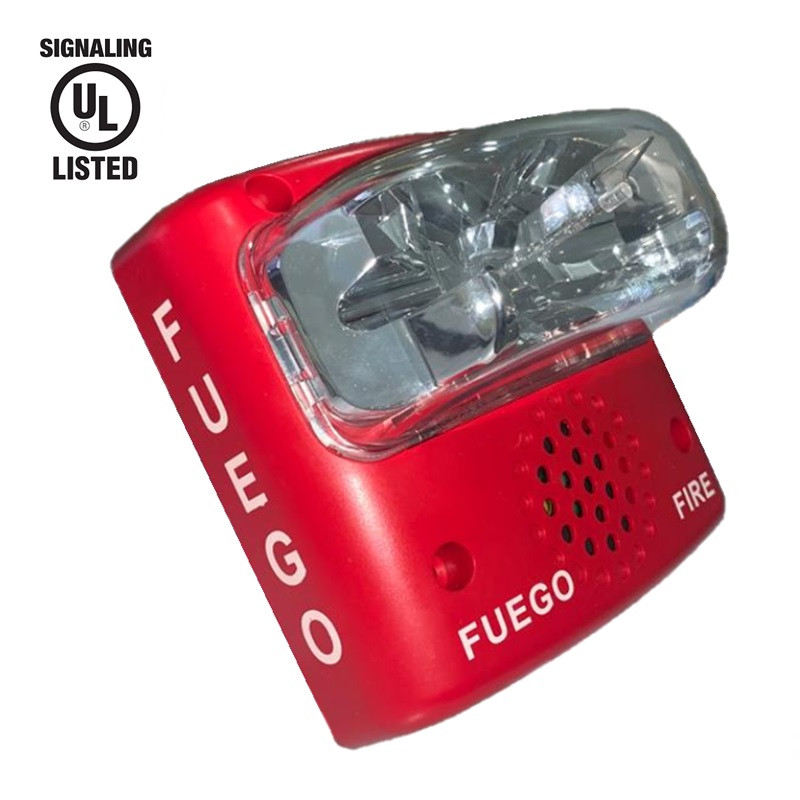 SIRENA CON LUZ ESTROBO UL ROJA 12-24VDC 15CD A 110CD