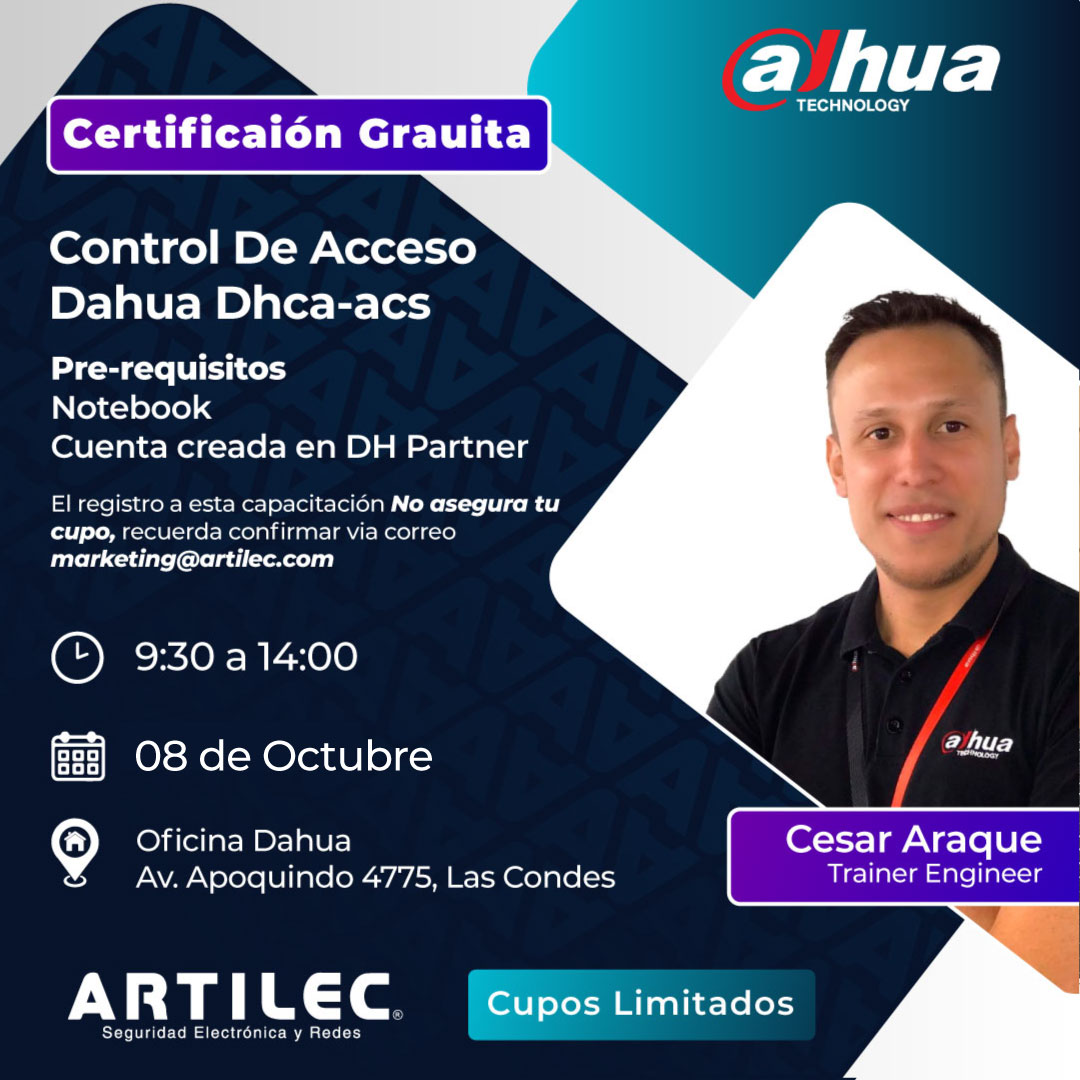 Certificación Control Acceso Dahua Dhca-acs