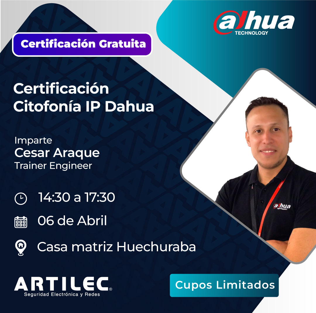 Certificación  Citofonía Ip Dahua
