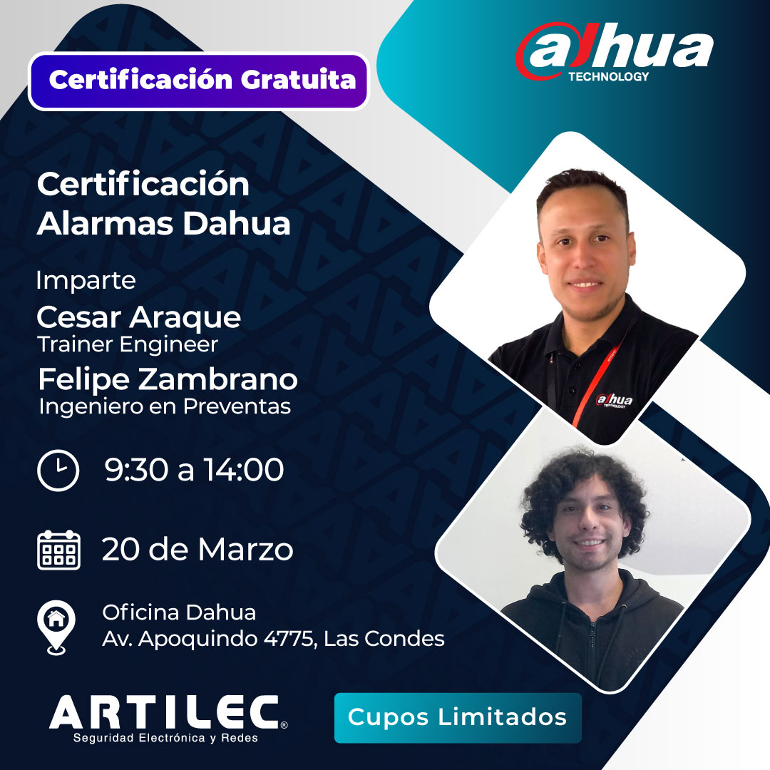 Certificación Alarmas Dahua