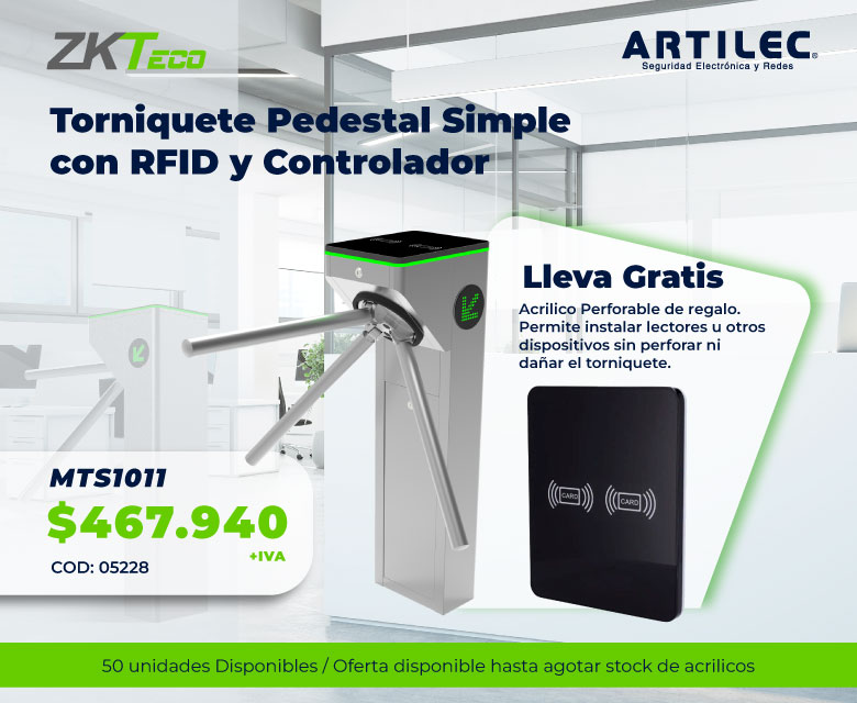 Por la compra de torniquete MTS1011 lleva de regalo placa acrilica perforable para aplicar lectores u otros dispositivos