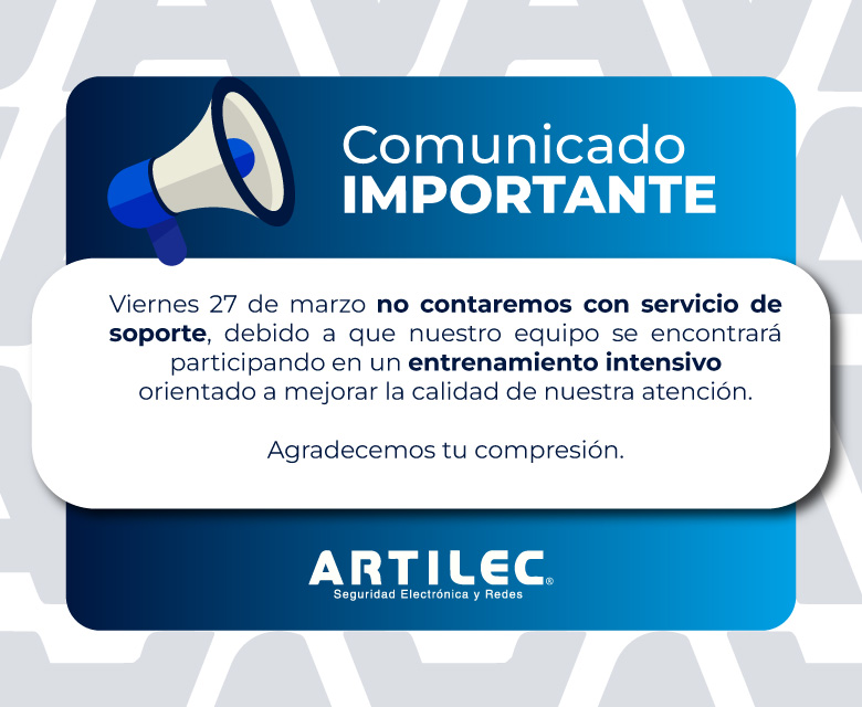 Viernes 27 de marzo, no contaremos con atencion de servicio tecnico
